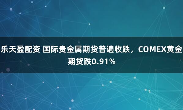 乐天盈配资 国际贵金属期货普遍收跌，COMEX黄金期货跌0.91%