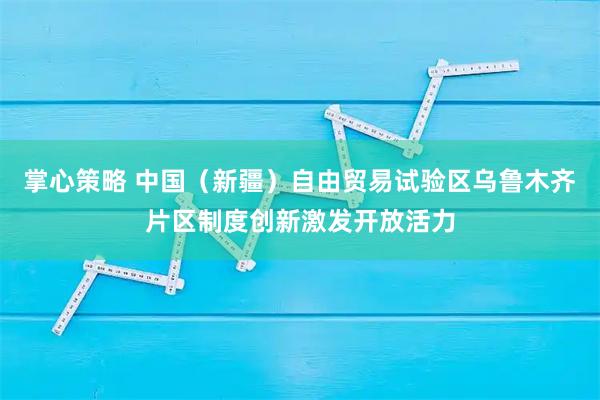 掌心策略 中国（新疆）自由贸易试验区乌鲁木齐片区制度创新激发开放活力